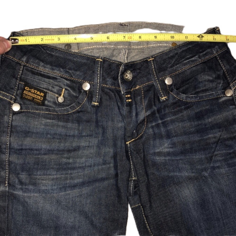UNIQUE G-Star Midge Straight Low-Rise Dark Wash 28x28.5” - Picture 5 of 12